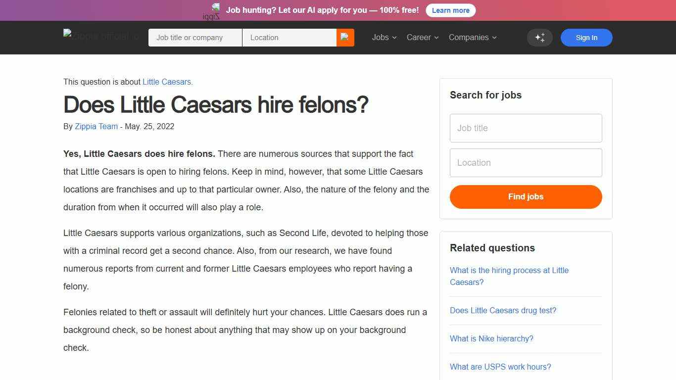 Does Little Caesars hire felons? - Zippia