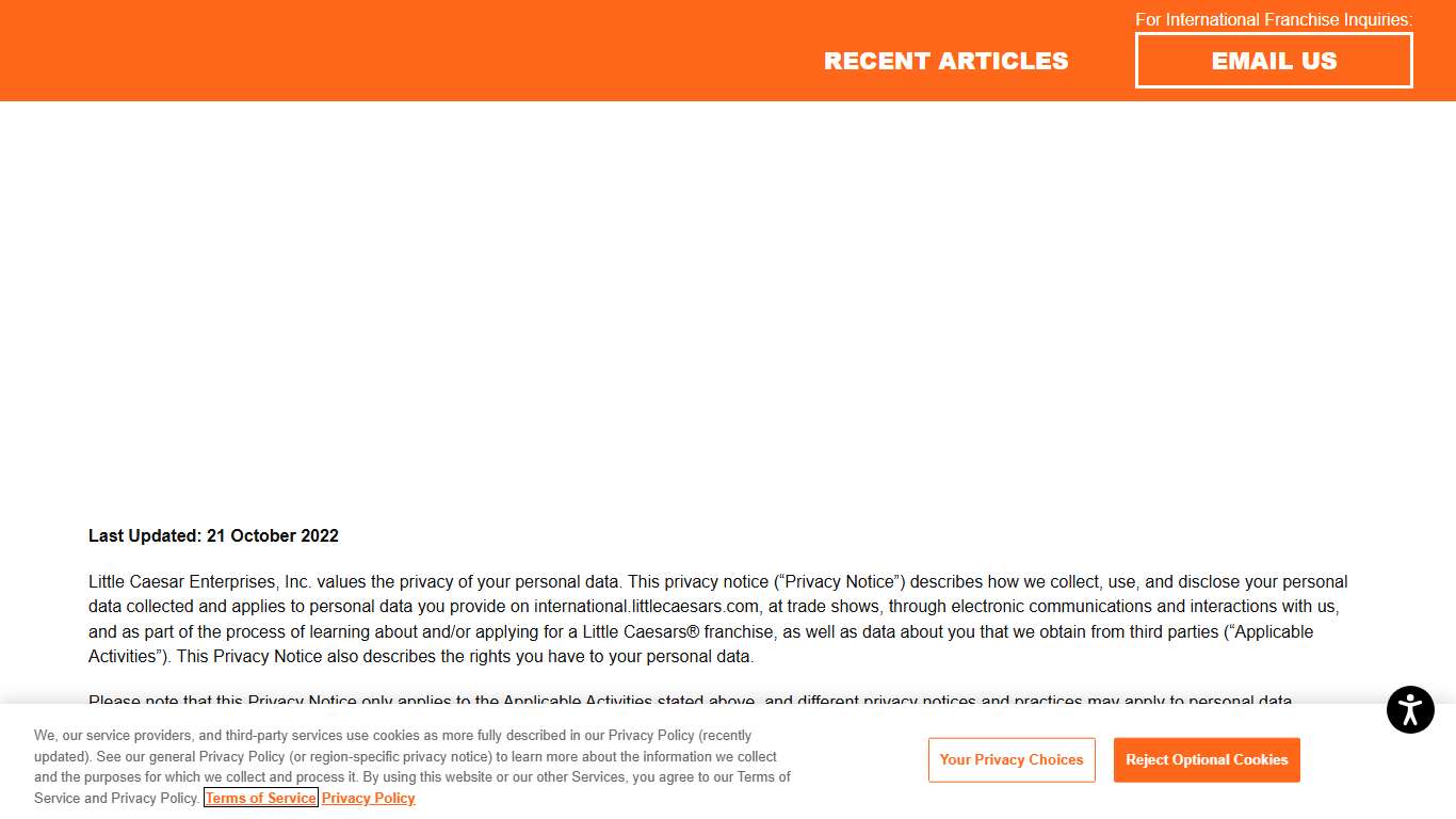 Little Caesars International International Prospective Franchisee Privacy Notice - Little Caesars International